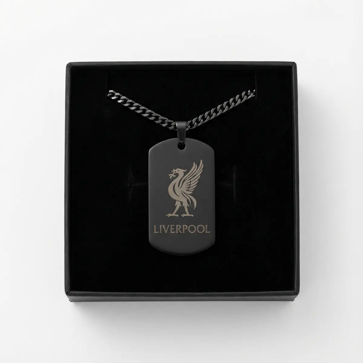 Collier plaque acier titane noir – édition football