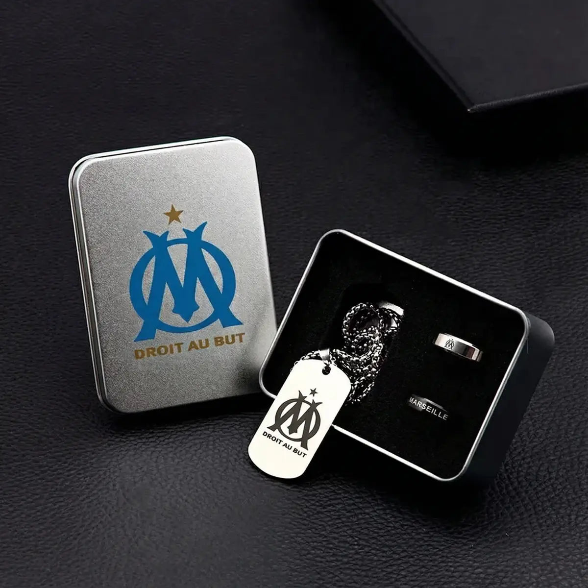 Coffret bijou club – collier & bague inox
