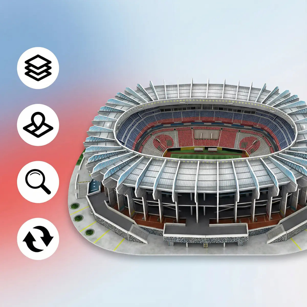 Maquette 3D – Stade de football à assembler